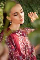 Maria B  3 Piece Unstitched Embroidered Lawn Suit | MPT-2514-B