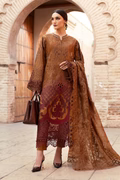 Maria B 3 Piece Unstitched Embroidered Paper Cotton Suit | D-2501-B