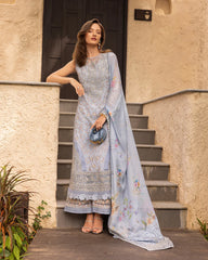 FAIZA SAQLAIN 3 Piece Unstitched Embroidered Lawn Suit | LAWN-25-Liana