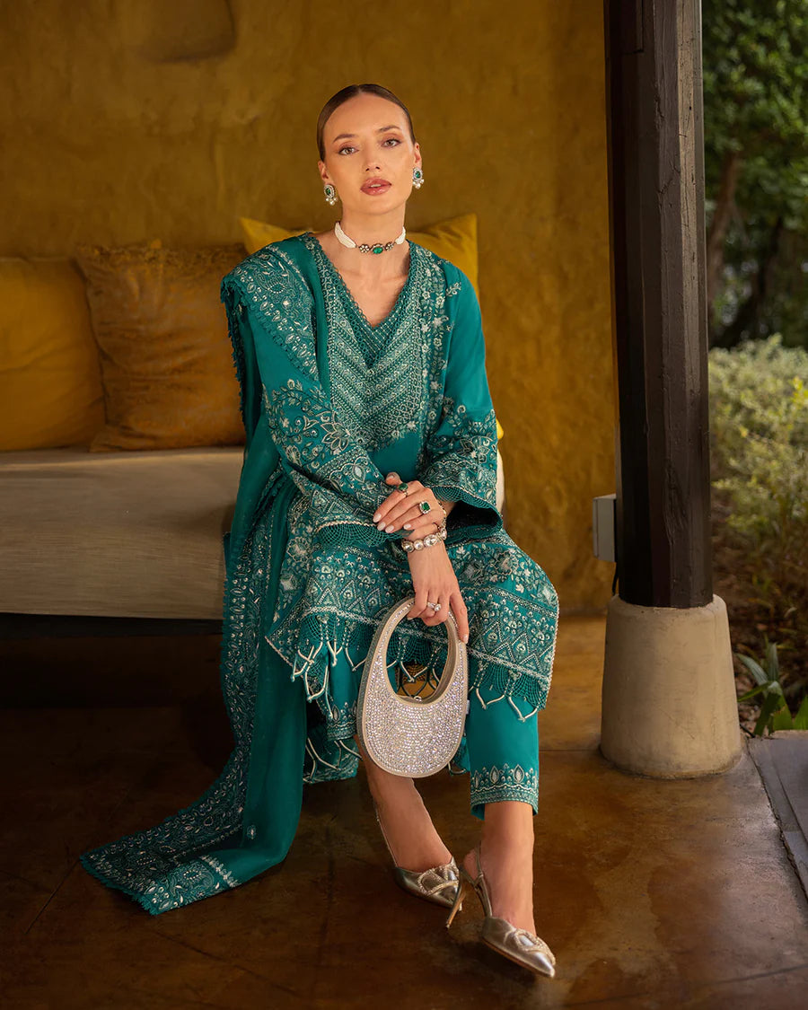 FAIZA SAQLAIN 3 Piece Unstitched Embroidered Lawn Suit | LAWN-25-Calla