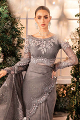 Maria B 3 Piece Unstitched Embroidered Organza Suit | BD-2902