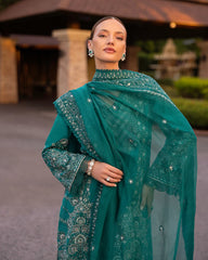 FAIZA SAQLAIN 3 Piece Unstitched Embroidered Lawn Suit | LAWN-25-Calla