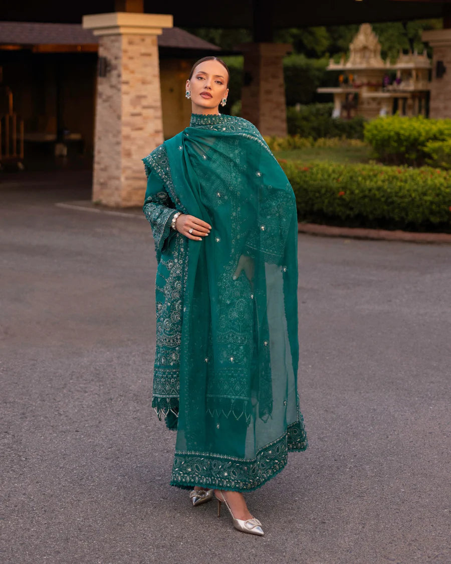 FAIZA SAQLAIN 3 Piece Unstitched Embroidered Lawn Suit | LAWN-25-Calla