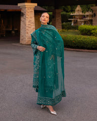 FAIZA SAQLAIN 3 Piece Unstitched Embroidered Lawn Suit | LAWN-25-Calla