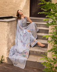 FAIZA SAQLAIN 3 Piece Unstitched Embroidered Lawn Suit | LAWN-25-Liana