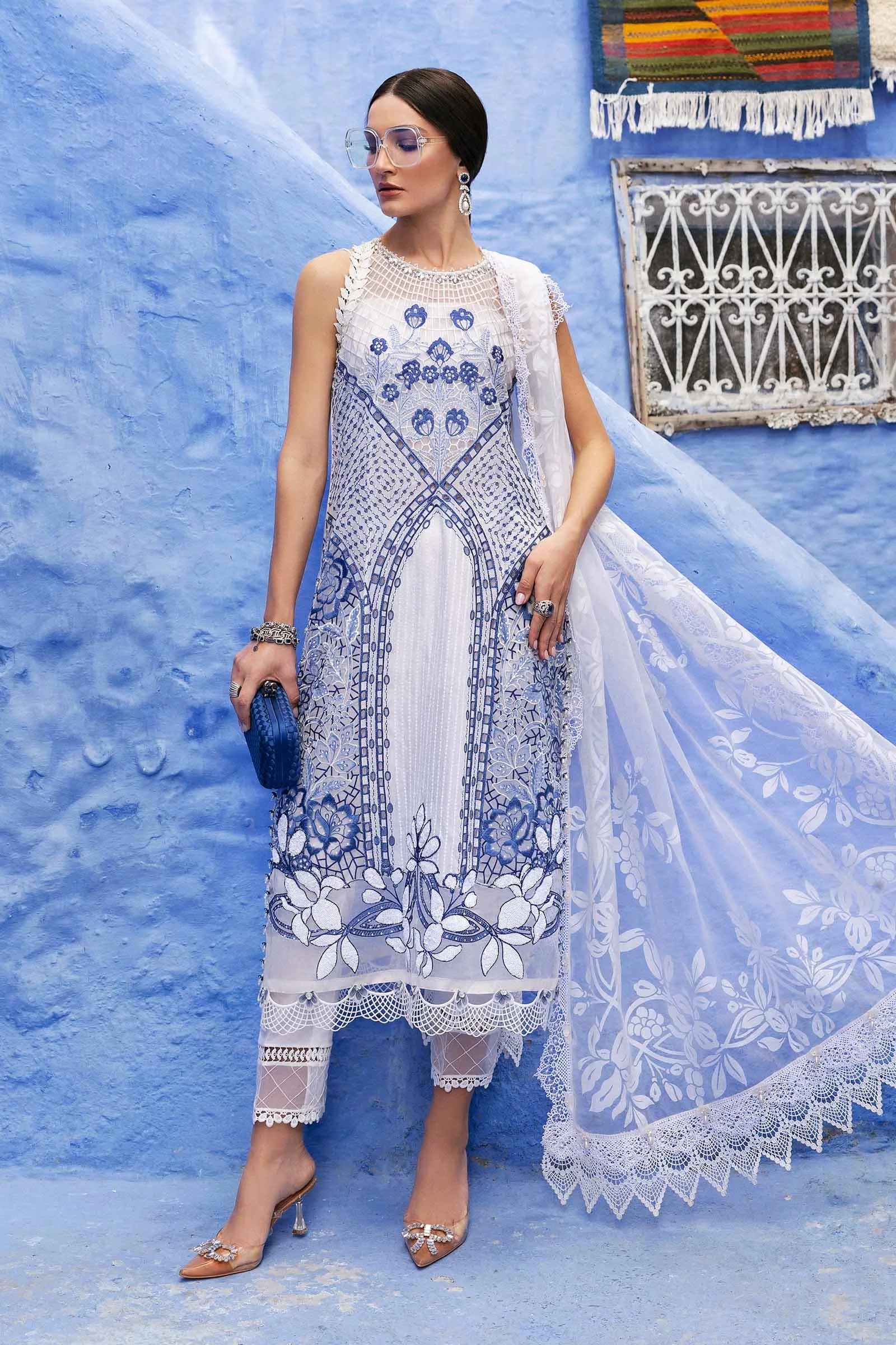 Maria B 3 Piece Unstitched Embroidered Lawn Suit | D-2510-A