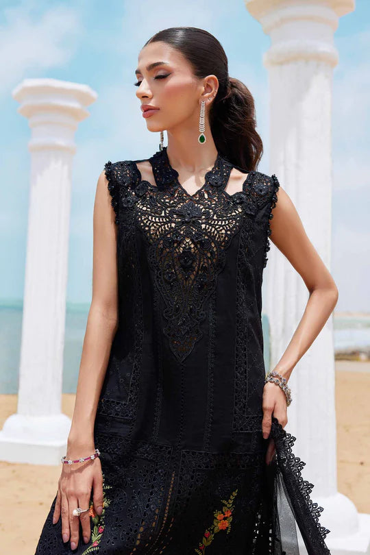 MARIA B 3 Piece Unstitched Embroidered Lawn Suit | EID LAWN-25-D-01