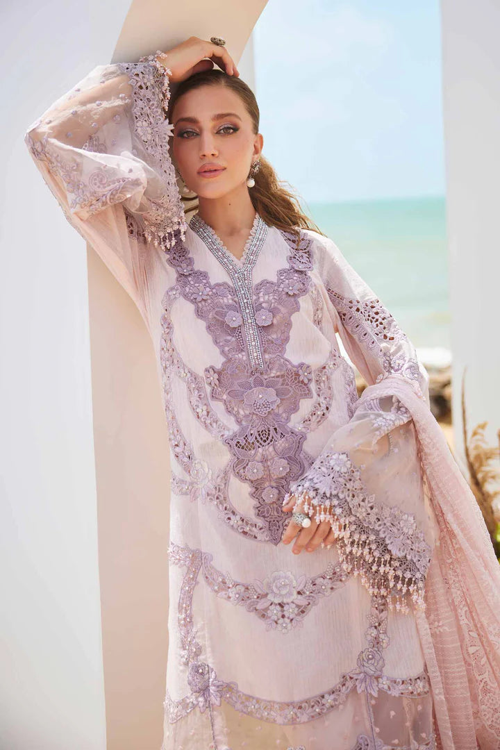 MARIA B 3 Piece Unstitched Embroidered Lawn Suit | EID LAWN-25-D-02