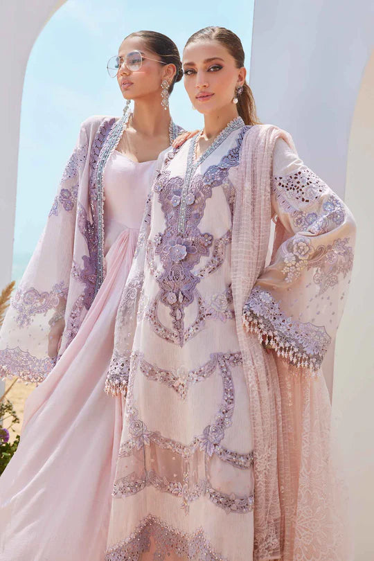MARIA B 3 Piece Unstitched Embroidered Lawn Suit | EID LAWN-25-D-02
