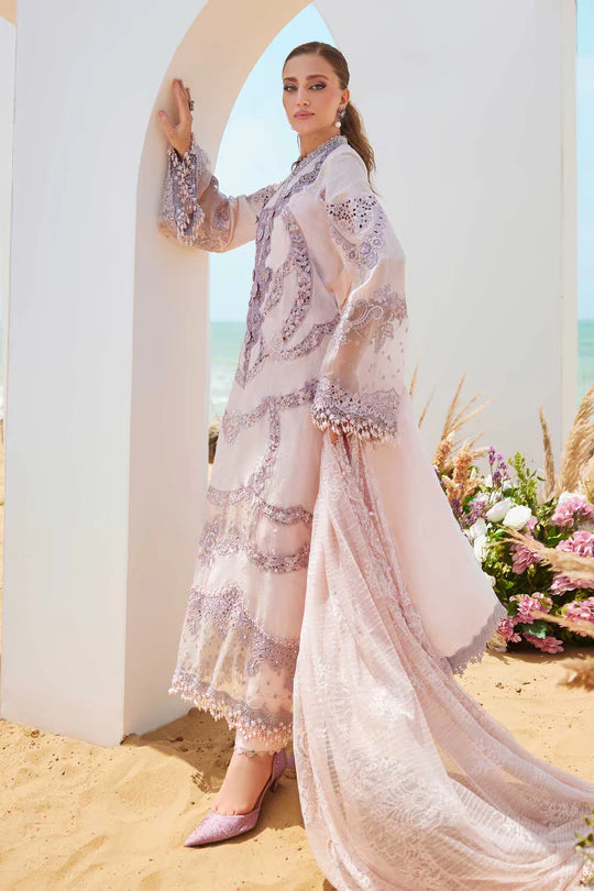 MARIA B 3 Piece Unstitched Embroidered Lawn Suit | EID LAWN-25-D-02