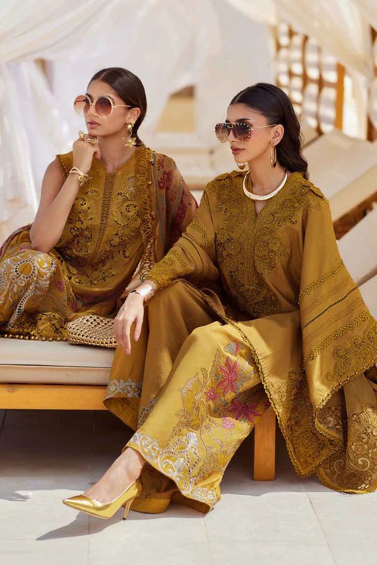 MARIA B 3 Piece Unstitched Embroidered Lawn Suit | EID LAWN-25-D-06