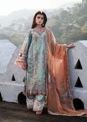 HUSSAIN REHAR 3 Piece Unstitched Embroidered Lawn Suit | LAWN-25 Malibu