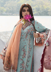 HUSSAIN REHAR 3 Piece Unstitched Embroidered Lawn Suit | LAWN-25 Malibu