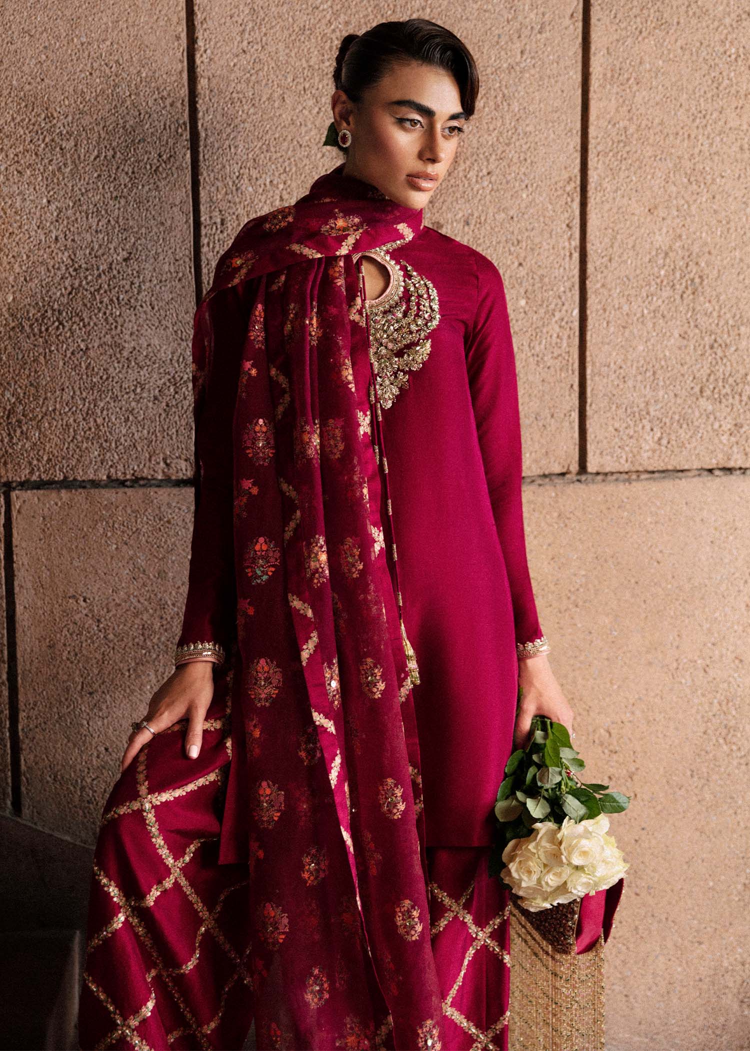 Hussain Rehar Wedding Formal Un Stitched Collection 2025 Merlot