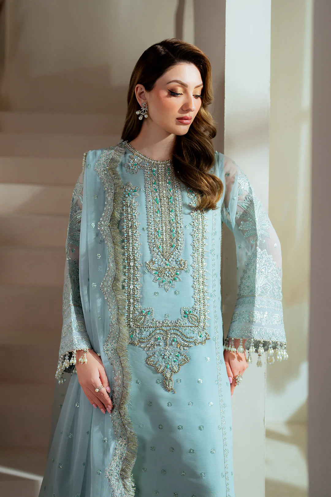 ALIZEH 3 Piece Unstitched Embroidered Wedding Suit | WEDDING-25-AF-BHM-4044-ORLA