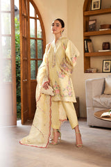 MARYAM HUSSAIN Luxury Lawn Un Stitched Collection 2025 3 Piece Lemon Garden