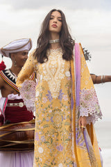 MUSHQ 3 Piece Unstitched Embroidered Lawn Suit | LAWN-25-Golden Glow