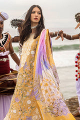 MUSHQ 3 Piece Unstitched Embroidered Lawn Suit | LAWN-25-Golden Glow