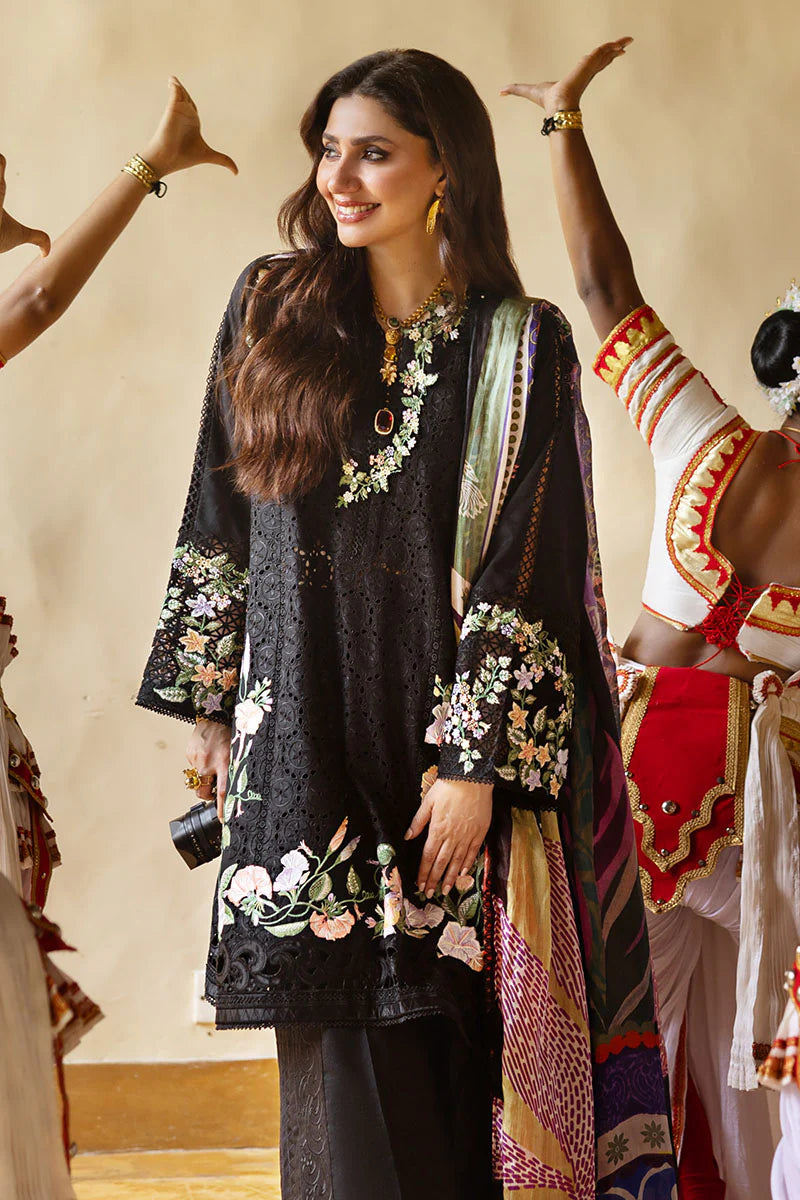 MUSHQ 3 Piece Unstitched Embroidered Lawn Suit | LAWN-25-Dazzling Glimmer
